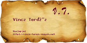 Vincz Teréz névjegykártya